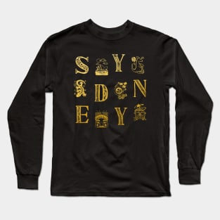 Sydney Alphabets - Vintage Gold Long Sleeve T-Shirt